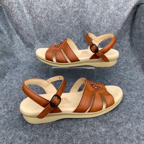 SAS Huarache Women's Leather Tripad Comfort Antique Tan Sandals - Picture 4 of 12